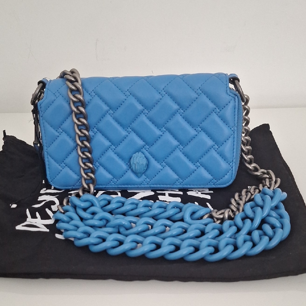 Kurt Geiger Quilted Leather Wallet On A Chain Crossboy Bag